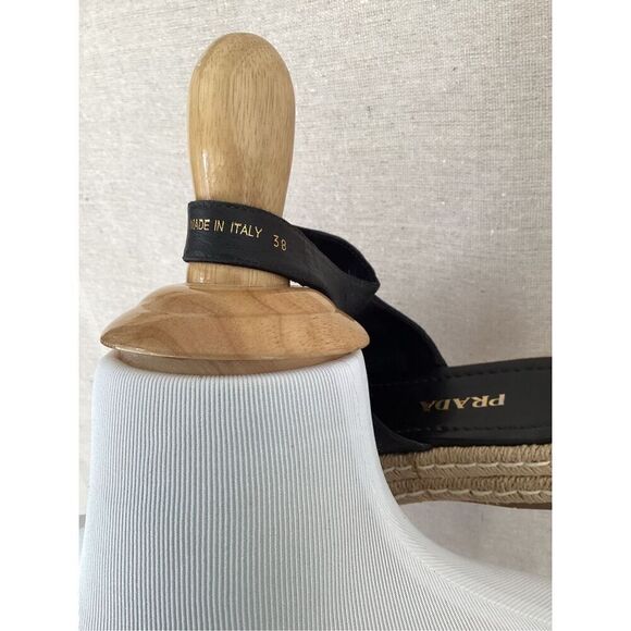 Prada Platform Black Espadrille, size 8 - Picture 3 of 5
